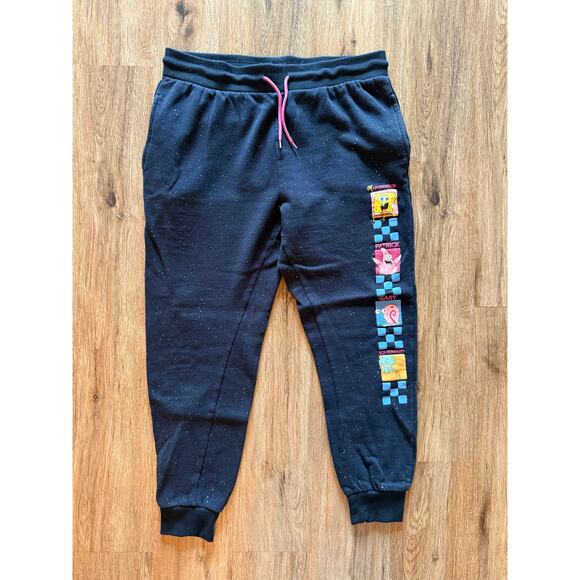 SpongeBob SquarePants Gray Joggers Size Large - Picture 1 of 3